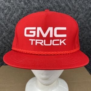Vintage SnapBack Hat GMC Truck Red Rope Adjustable Cap USA Made